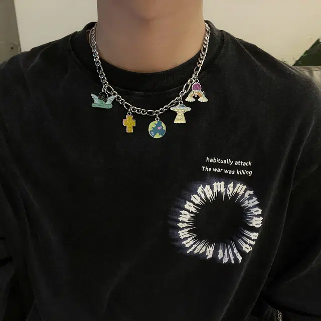 KING OF BLING Alien Planet Necklace