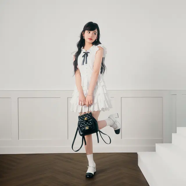依钗 法式甜美温柔纯色学院风小飞袖收腰显瘦公主蓬蛋糕裙未闻花名韩系短袖连衣裙 女款