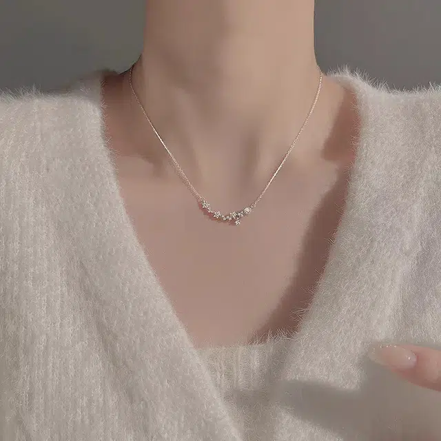 克兰茜 星空物语 轻奢小众精致高级感 日常百搭锁骨链 气质温柔女友心动 恋爱告白表白生日纪念日 送礼女生闺蜜礼盒装 锆石 项链 女款