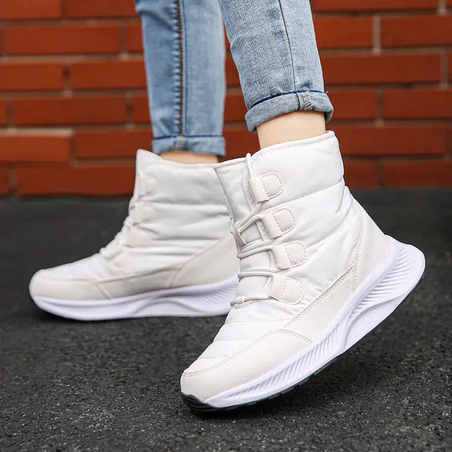 健氏 保暖防水耐磨防滑 加绒加厚 东北 舒适百搭 时尚休闲 中筒 雪地靴 女款