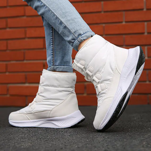 健氏 保暖防水耐磨防滑 加绒加厚 东北 舒适百搭 时尚休闲 中筒 雪地靴 女款