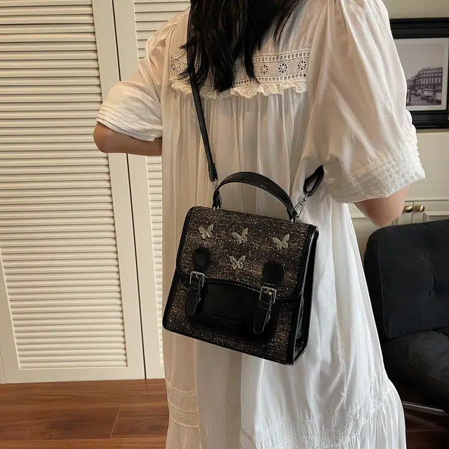 草丛喵喵喵 可爱蝴蝶结高颜值百搭潮流 牛仔布 双肩包 女款 多色