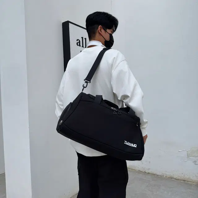 草丛喵喵喵 大容量高颜值百搭潮流 牛津布 单肩包健身包旅行包 男女同款情侣款 蓝色/白色/粉色/绿色/黑色