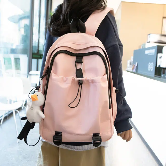 草丛喵喵喵 学院风日常休闲时尚潮流通勤大容量 男女情侣同款 初高中生背包 大学生书包 常规 尼龙双肩包 多色
