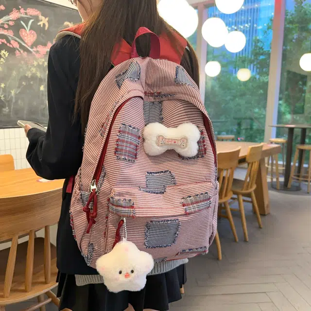 草丛喵喵喵 可爱百搭高颜值 尼龙 双肩包 大号 女款 多色