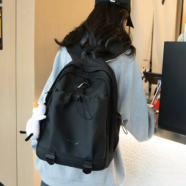 草丛喵喵喵 学院风日常休闲时尚潮流通勤大容量 男女情侣同款 初高中生背包 大学生书包 常规 尼龙双肩包 多色