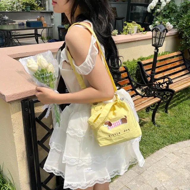 草丛喵喵喵 百搭可爱通勤 尼龙 单肩手提包 常规 女款 圆点黑色/藏蓝色/米白色/灰色/黑色/红色/黄色/蓝色