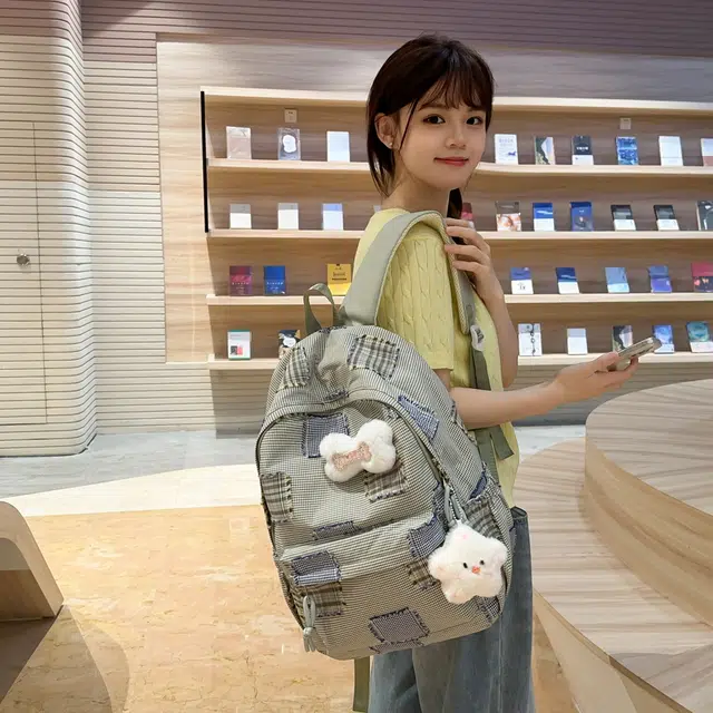 草丛喵喵喵 可爱百搭高颜值 尼龙 双肩包 大号 女款 多色