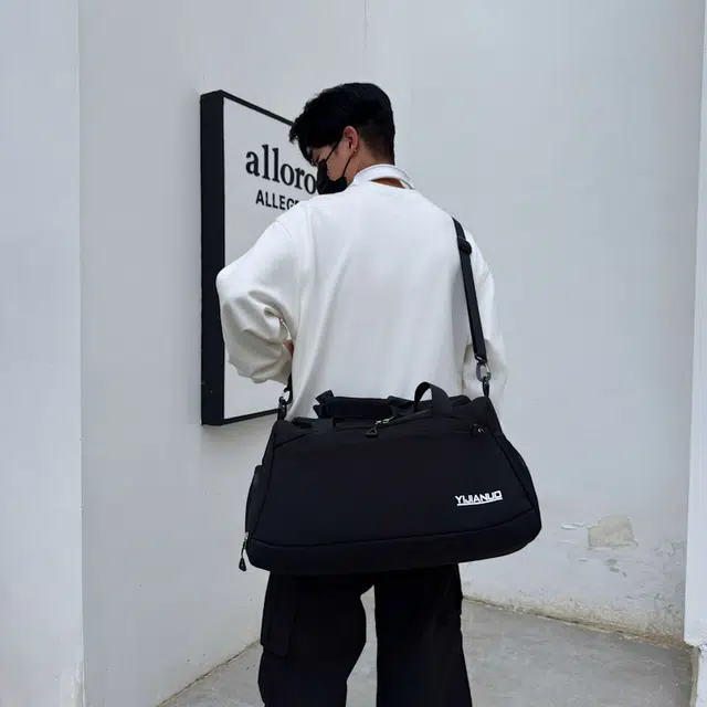 草丛喵喵喵 大容量高颜值百搭潮流 牛津布 单肩包健身包旅行包 男女同款情侣款 蓝色/白色/粉色/绿色/黑色