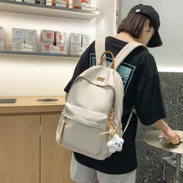 草丛喵喵喵 高颜值简约百搭学生潮流 尼龙 双肩包 男女同款情侣款 多色