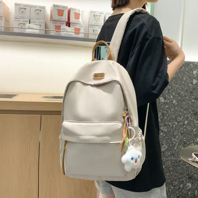 草丛喵喵喵 高颜值简约百搭学生潮流 尼龙 双肩包 男女同款情侣款 多色