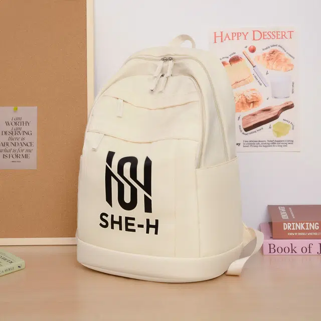 草丛喵喵喵 百搭高颜值学生上学 尼龙 双肩包 男女同款情侣款 黑色/绿色/白色