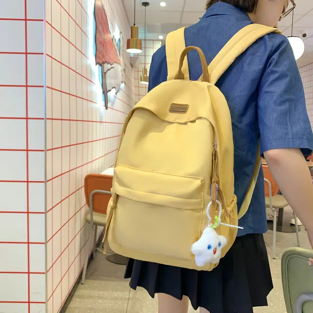草丛喵喵喵 高颜值简约百搭学生潮流 尼龙 双肩包 男女同款情侣款 多色