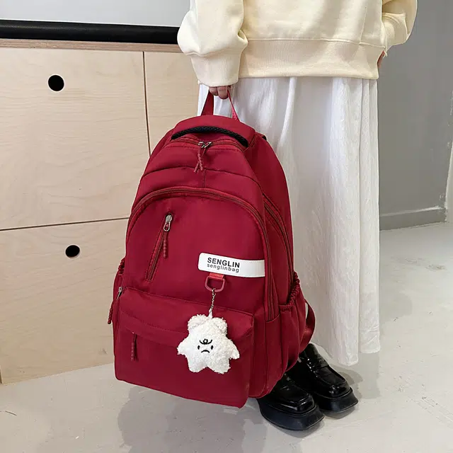草丛喵喵喵 学院风简约运动韩版 尼龙 双肩包 男女同款情侣款 多色