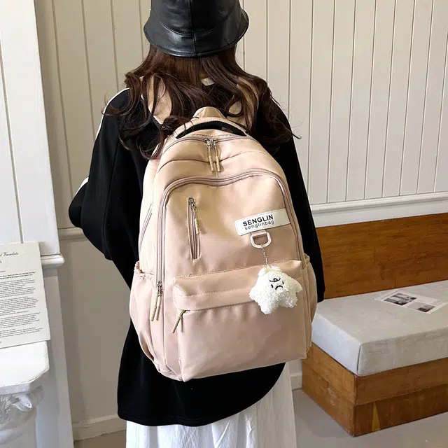草丛喵喵喵 学院风简约运动韩版 尼龙 双肩包 男女同款情侣款 多色