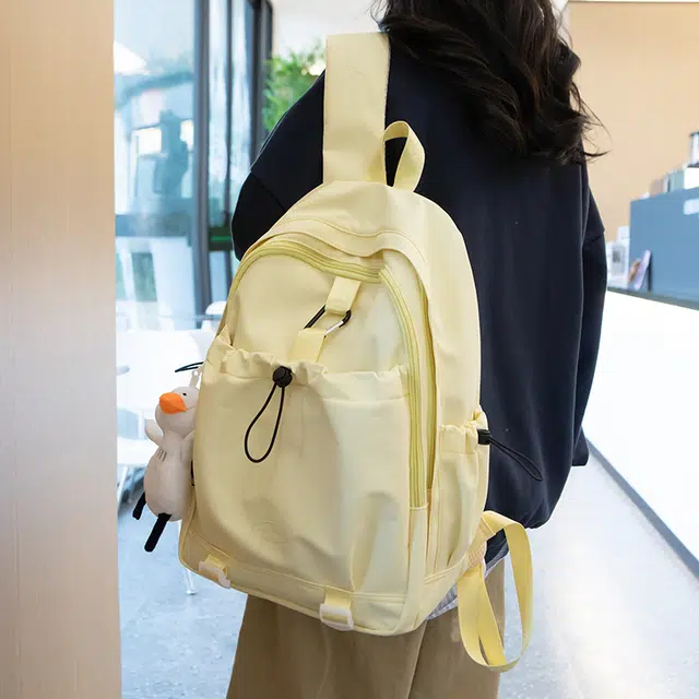 草丛喵喵喵 学院风日常休闲时尚潮流通勤大容量 男女情侣同款 初高中生背包 大学生书包 常规 尼龙双肩包 多色