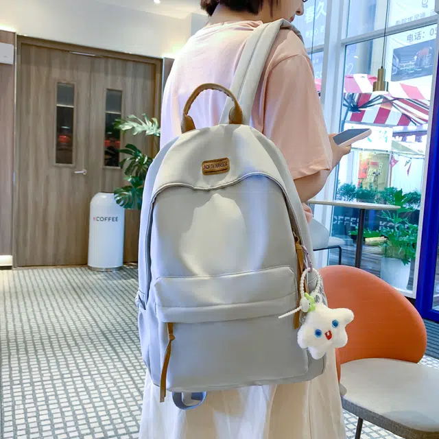草丛喵喵喵 高颜值简约百搭学生潮流 尼龙 双肩包 男女同款情侣款 多色