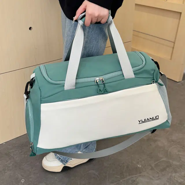 草丛喵喵喵 大容量高颜值百搭潮流 牛津布 单肩包健身包旅行包 男女同款情侣款 蓝色/白色/粉色/绿色/黑色
