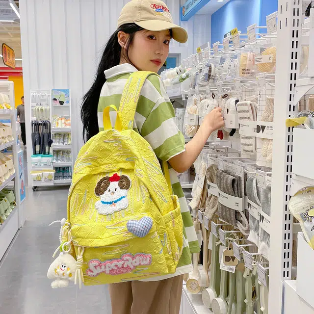 草丛喵喵喵 韩版可爱高颜值百搭 尼龙 书包背包双肩包 女款 多色