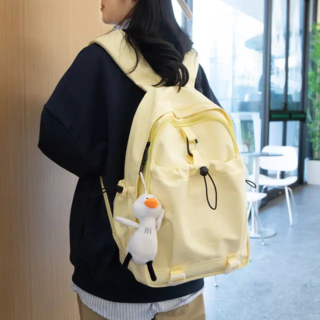 草丛喵喵喵 学院风日常休闲时尚潮流通勤大容量 男女情侣同款 初高中生背包 大学生书包 常规 尼龙双肩包 多色