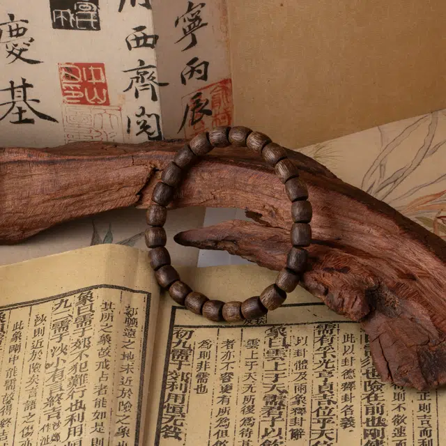 心若莲华 紫棋沉水鼓珠直纹单圈文玩 瑞香料 手串 男女同款情侣款