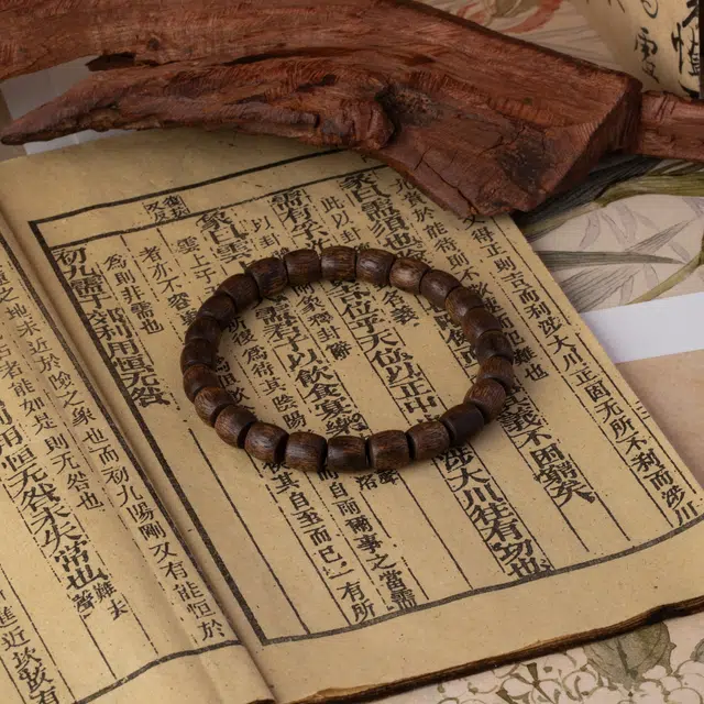 心若莲华 紫棋沉水鼓珠直纹单圈文玩 瑞香料 手串 男女同款情侣款