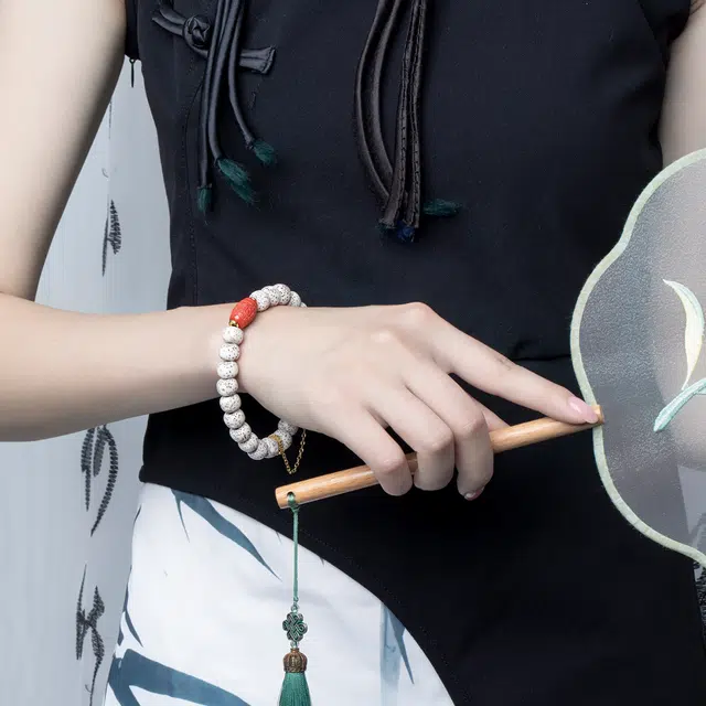 心若莲华 顺白单圈个性设计 星月菩提 手串 男女同款情侣款