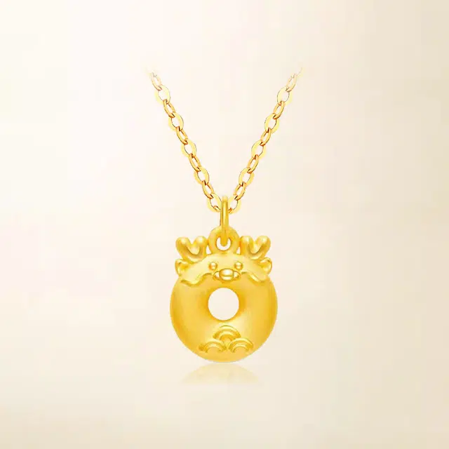 重庆金店 福运龙 新中式国潮 转运珠小众设计编织 足金 按克计价 吊坠 男女同款情侣款