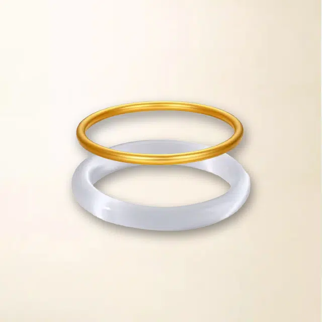 重庆金店 一步一响 金钱进袋国风新中式典雅旗袍汉服库里蓝白月光金玉满堂气质首饰妈妈 玉髓 玉石手镯 男女同款情侣款 妈妈闺蜜女友礼品物