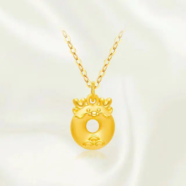 重庆金店 福运龙 新中式国潮 转运珠小众设计编织 足金 按克计价 吊坠 男女同款情侣款