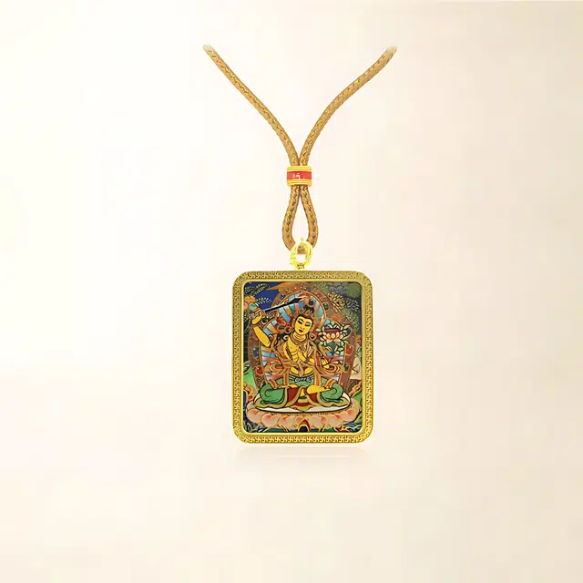 重庆金店 文殊菩萨 八大守护神唐卡诸事顺利 平安喜乐新中式 飞黄腾达 福禄吉祥小众#好运 招财进宝运气好 合金 项链 男女同款情侣款