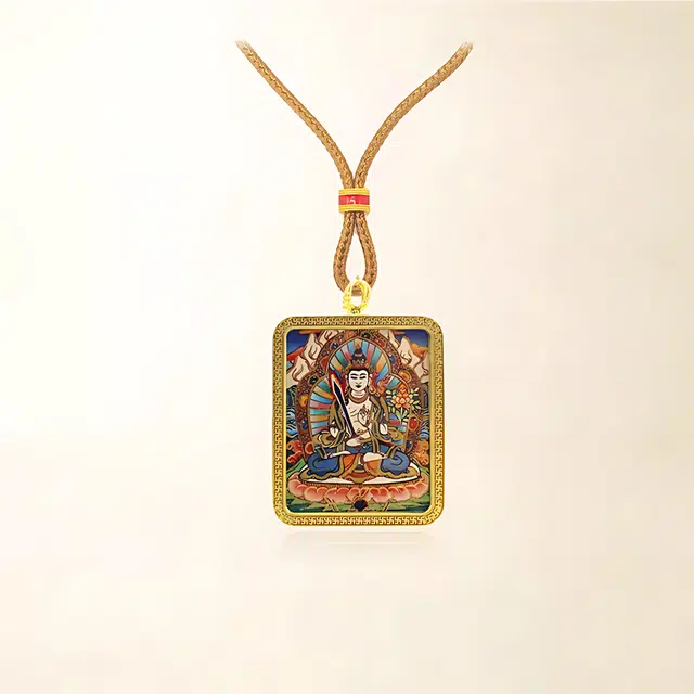 【招财进宝运气好】 重庆金店 虚空藏菩萨八大守护神唐卡诸事顺利 平安喜乐新中式 飞黄腾达 福禄吉祥小众#好运 合金 项链 男女同款情侣款