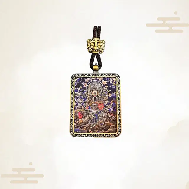 重庆金店 【正财偏财财源滚滚来】赵公明唐卡 诸事顺利藏式大黑天国潮唐卡白财神扎基拉姆复古编绳#好运 琉璃 项链 男女同款情侣款