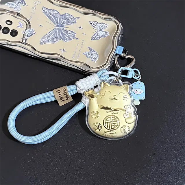 重庆金店 招财猫请发财 财运享通财源滚滚新中式国潮可爱萌趣创意日常通勤使用 足金 一口价 贴片 女款
