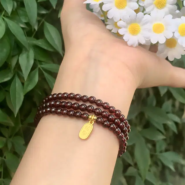 【时来好运】 重庆金店 招财福牌 国潮新中式招财纳福吉祥顺遂本命年精致轻奢优雅气质小众设计转运珠 琉璃 手串 男女同款情侣款