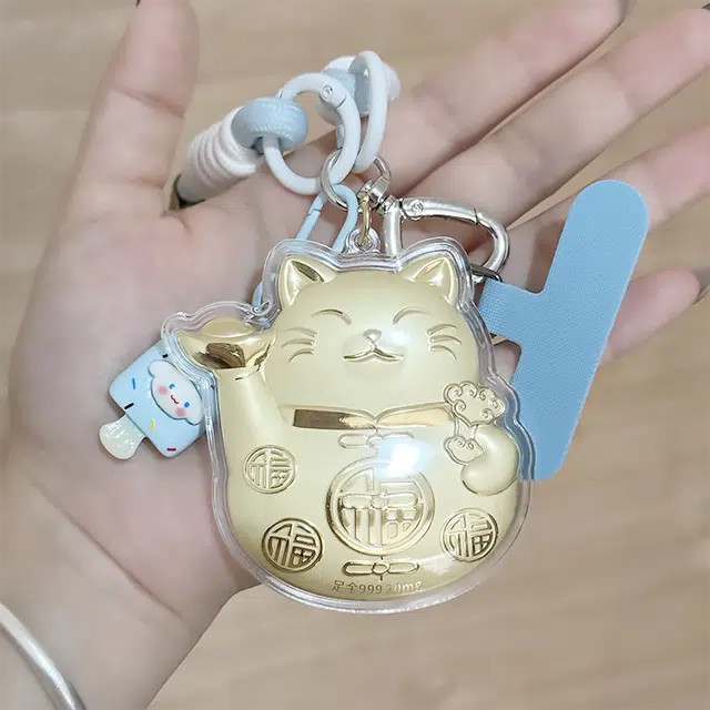 重庆金店 招财猫请发财 财运享通财源滚滚新中式国潮可爱萌趣创意日常通勤使用 足金 一口价 贴片 女款