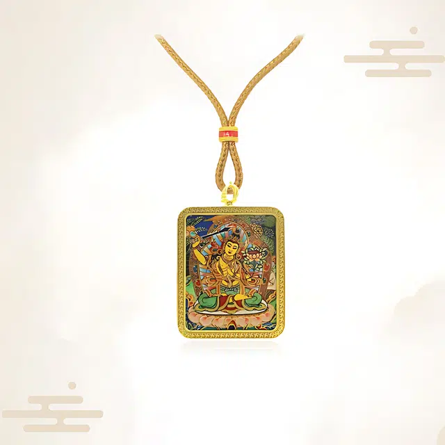 重庆金店 文殊菩萨 八大守护神唐卡诸事顺利 平安喜乐新中式 飞黄腾达 福禄吉祥小众#好运 招财进宝运气好 合金 项链 男女同款情侣款