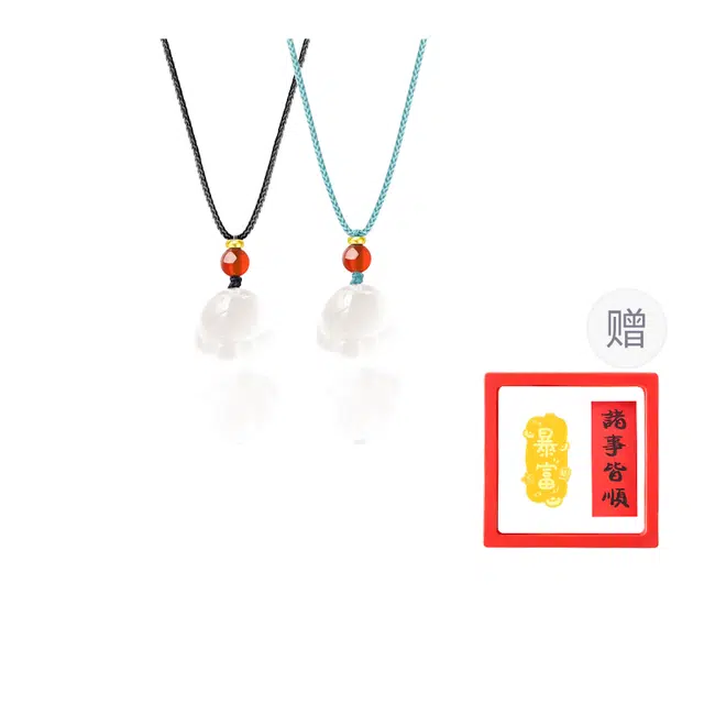 【赠暴富手机贴】 重庆金店 猫爪子 可爱万岁萌趣创意独特个性小众气质简约百搭 轻奢高级小清新#好运 琉璃 吊坠 男女同款情侣款