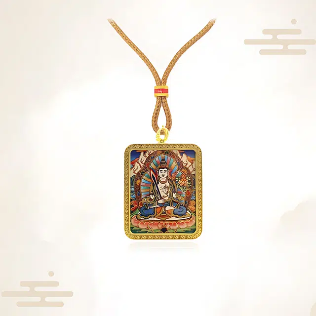 【招财进宝运气好】 重庆金店 虚空藏菩萨八大守护神唐卡诸事顺利 平安喜乐新中式 飞黄腾达 福禄吉祥小众#好运 合金 项链 男女同款情侣款