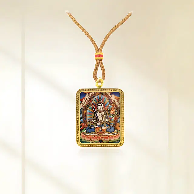 【招财进宝运气好】 重庆金店 虚空藏菩萨八大守护神唐卡诸事顺利 平安喜乐新中式 飞黄腾达 福禄吉祥小众#好运 合金 项链 男女同款情侣款