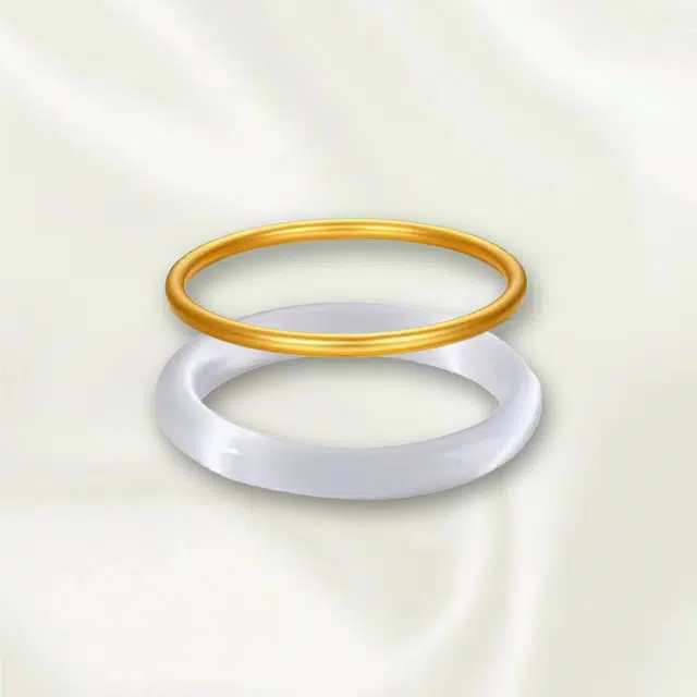重庆金店 一步一响 金钱进袋国风新中式典雅旗袍汉服库里蓝白月光金玉满堂气质首饰妈妈 玉髓 玉石手镯 男女同款情侣款 妈妈闺蜜女友礼品物