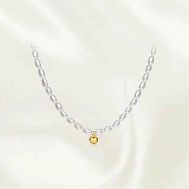 重庆金店 法式 复古小众设计高级感精致优雅个性 珍珠 足金 一口价 黄金吊坠 男女同款情侣款