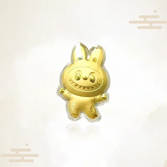重庆金店 可爱拉 萌趣精致简约轻奢时尚百搭小众设计收藏储蓄储值纪念 足金 一口价 金贴 男女同款情侣款