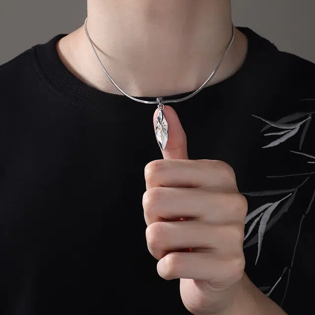 永恒旋律 许愿石 简约美式潮流复古风 嘻哈街头高级感吊坠 个性百搭毛衣链 送礼男生生日纪念日礼盒装好运 铜/钛钢 项链 男款