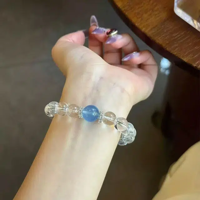 银色饰界 学业顺利 水逆转运 简约转运通勤百搭显白小清新森系甜美优雅温柔#好运天然 白水晶 手串 男女同款情侣款