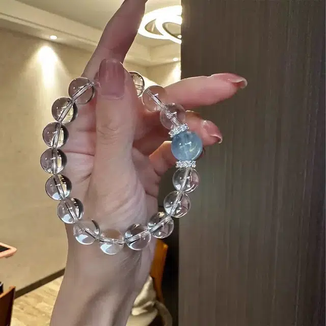 银色饰界 学业顺利 水逆转运 简约转运通勤百搭显白小清新森系甜美优雅温柔#好运天然 白水晶 手串 男女同款情侣款
