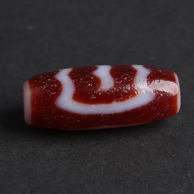 欧说珠宝 风化清晰高油包浆再造辰砂朱砂供红肉大鹏鸟 再造辰砂朱砂 天珠吊坠 男女同款情侣款
