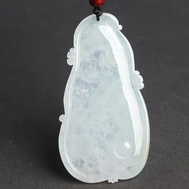 欧说珠宝 祥龙戏珠精雕龙牌 糯种 翡翠项链 男女同款情侣款