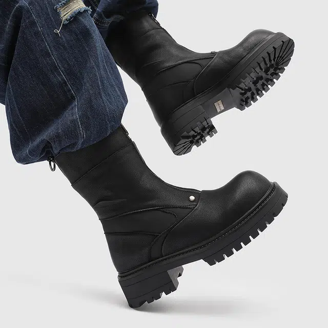 Dounkol Double Layer Pigskin High-top Boots