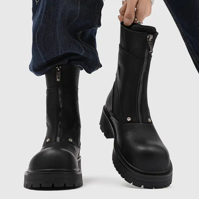 Dounkol Double Layer Pigskin High-top Boots